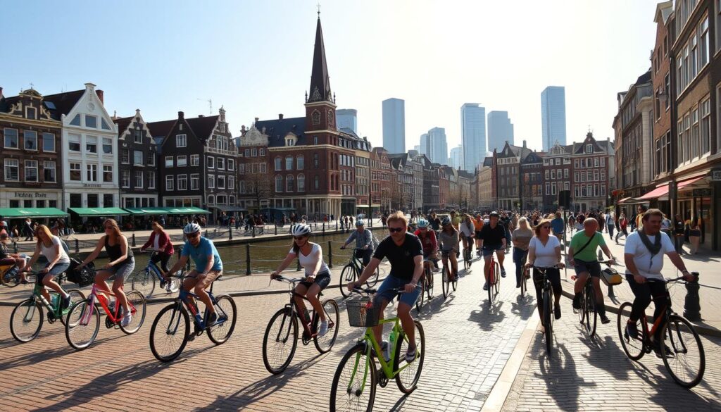 cycling in Amsterdam