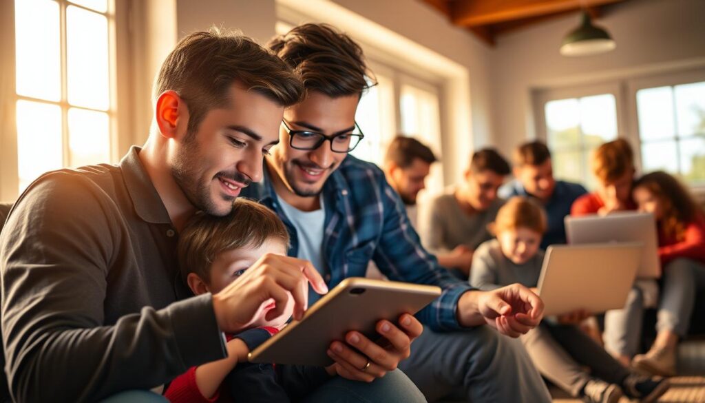 fathers using technology for parenting