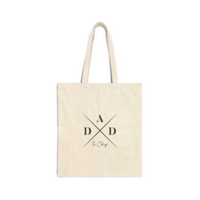 Dad in Chief Canvas Tote Bag – Dad Monogram Cross Design, Cotton Tote for Stylish Dads & Father’s Day Gift